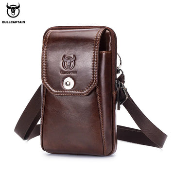 BULLCAPTAIN Genuine Leather Men's Waist & Chest Bag