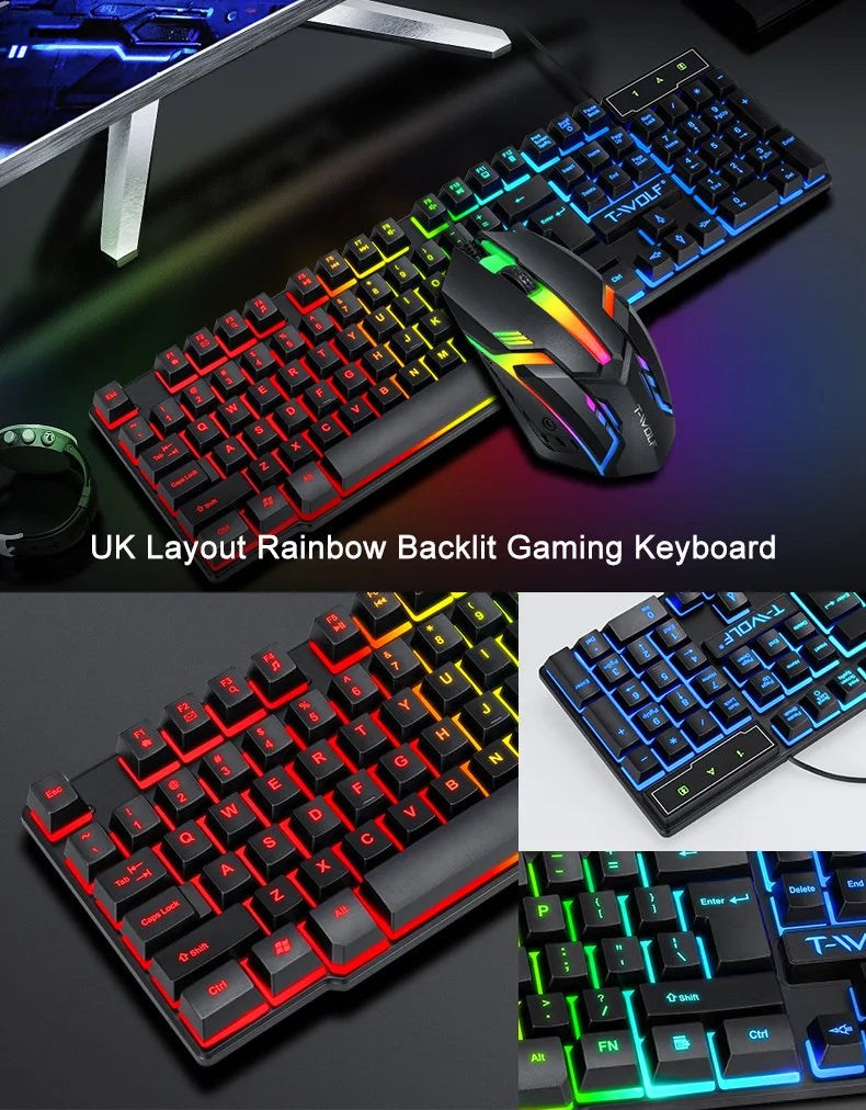 RGB 4-in-1 Gaming Keyboard and Mouse Combo with Headset & Mouse Pad