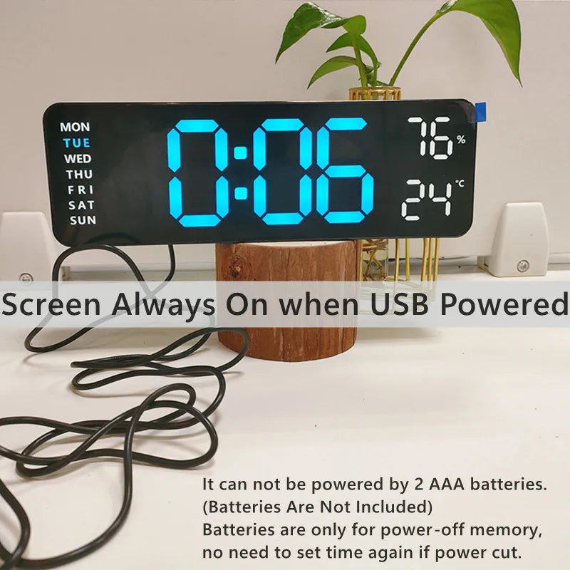 TechTime USB-Powered Digital Wall Clock