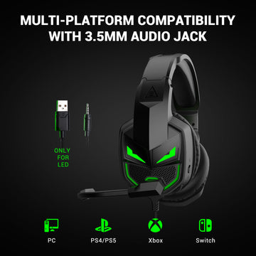 EKSA Fenrir PC Gaming Headset - Wired Over-Ear Stereo with Noise-Cancelling Mic for PS4/PS5/Xbox & PC